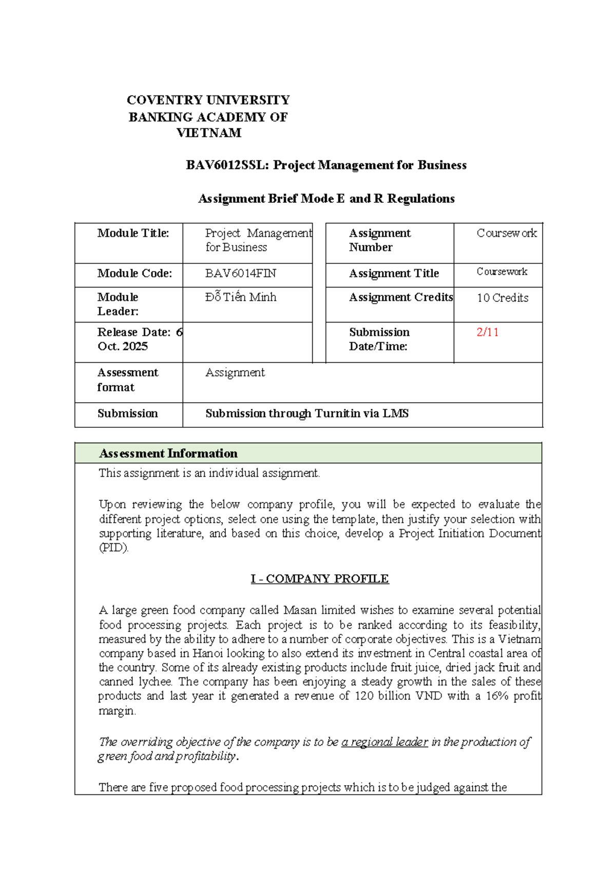 BAV6012SSL: Project Management for Business - PID Development Guide ...