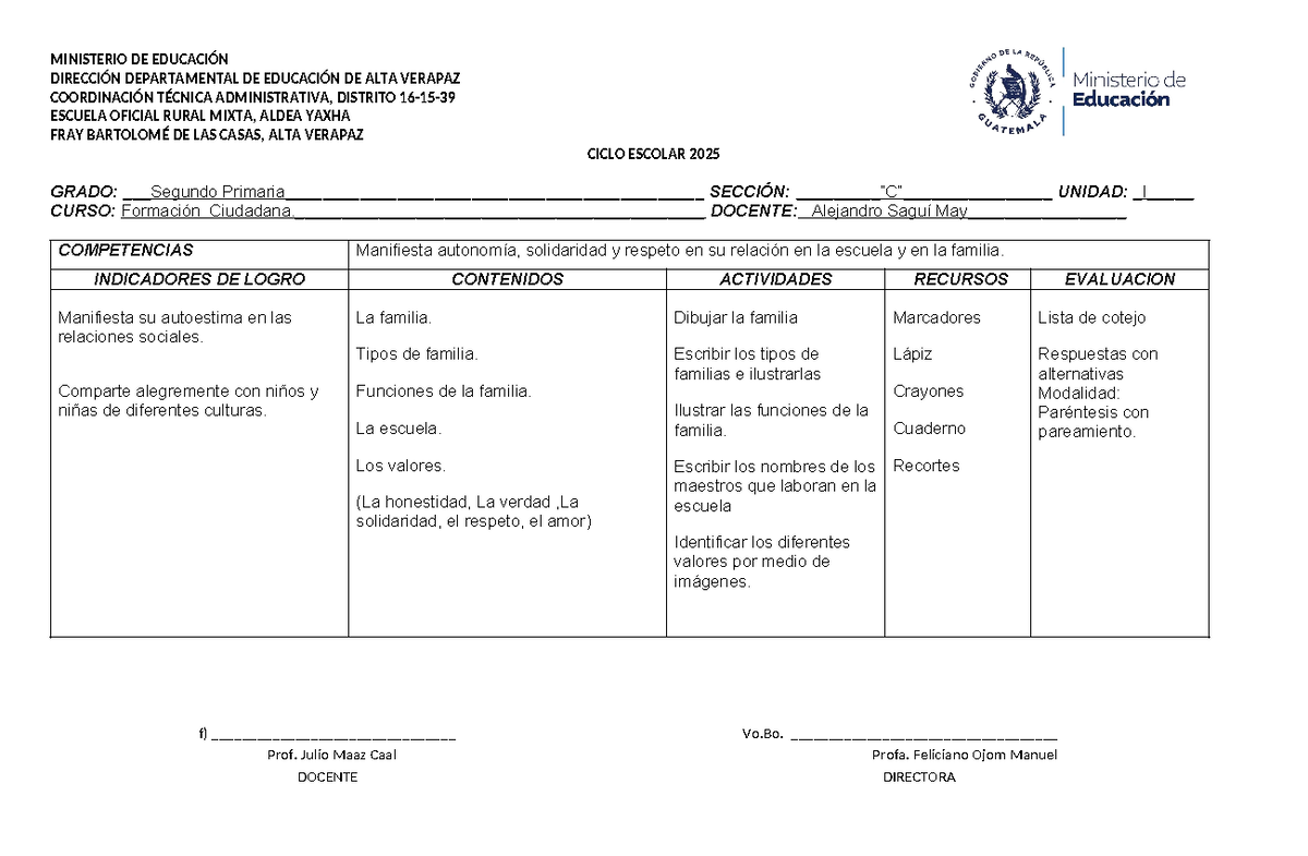 Plan de Estudios para Segundo Primaria Q65 - Todos los Bimestres - Studocu