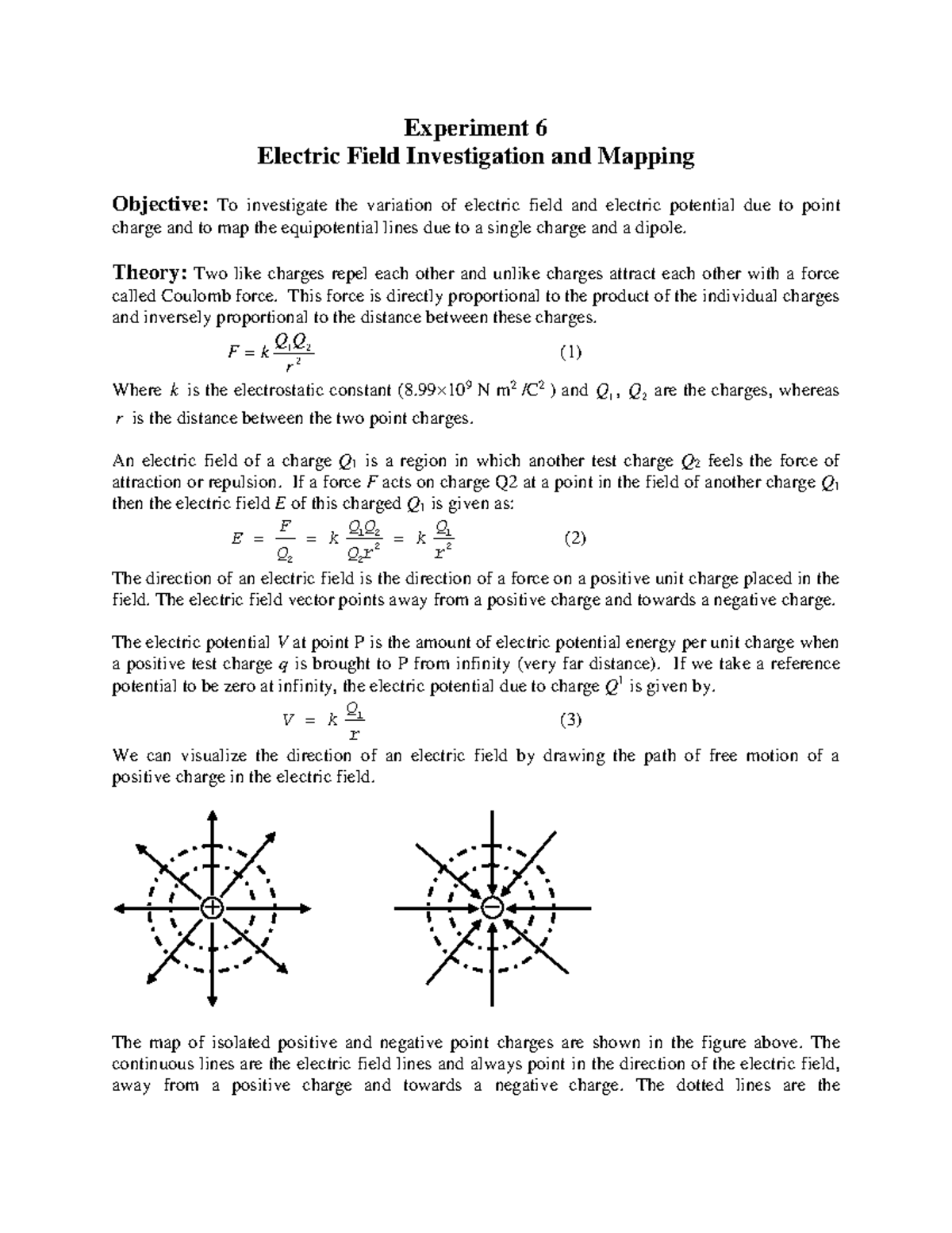 203-Phys102-Lab-Write-Up: Electric Field & Equipotential Mapping - Studocu
