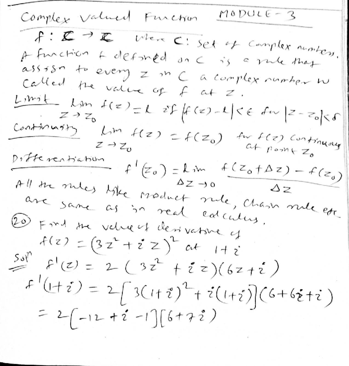 Math 2 Unit 4 - Complex Valued Functions and Analyticity Notes - Studocu