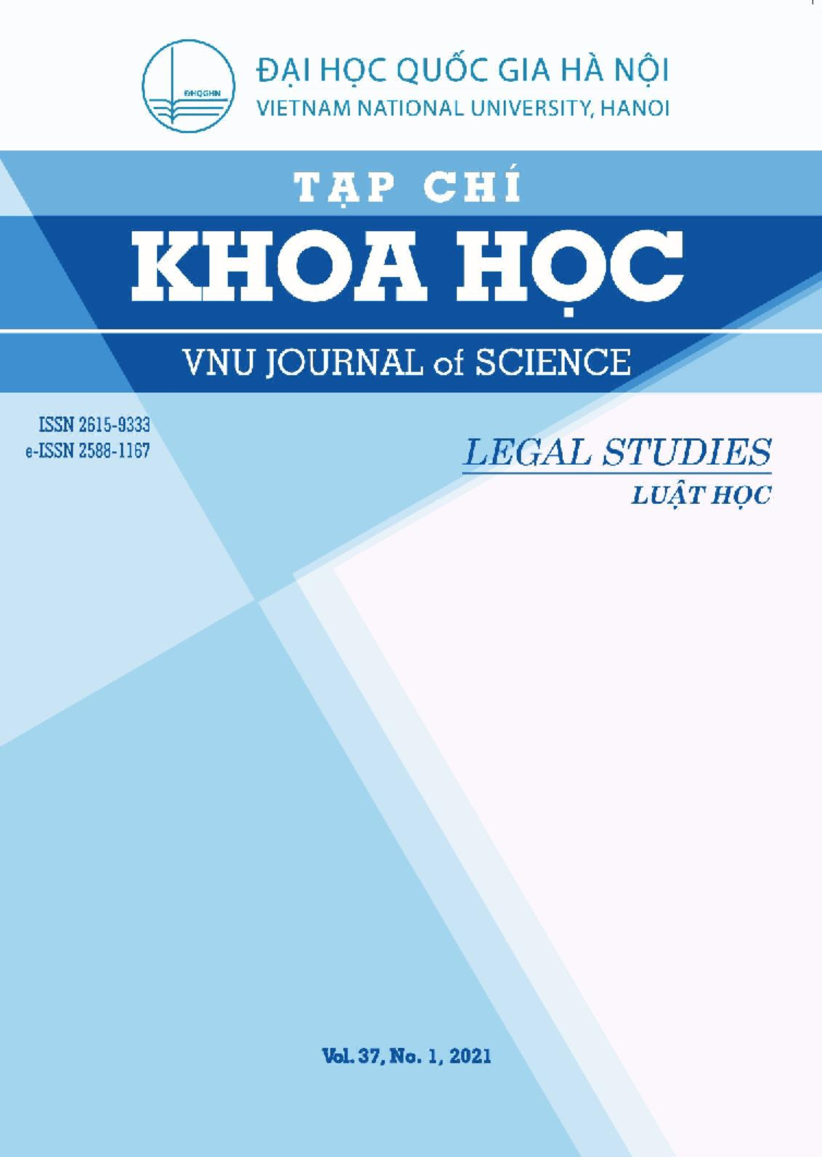VNU JOURNAL OF SCIENCE: LEGAL STUDIES Vol. 37, No. 1 (2021) - Studocu