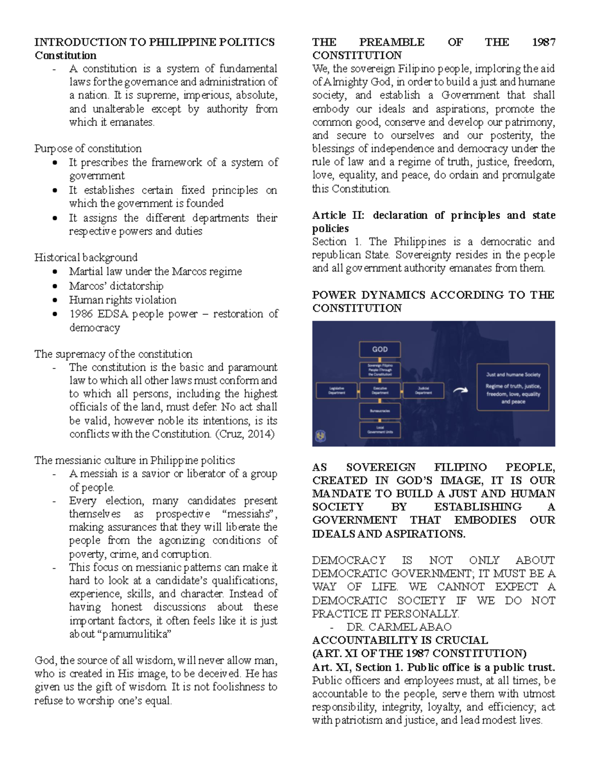 POL 101: Introduction to Philippine Politics and Governance Overview ...
