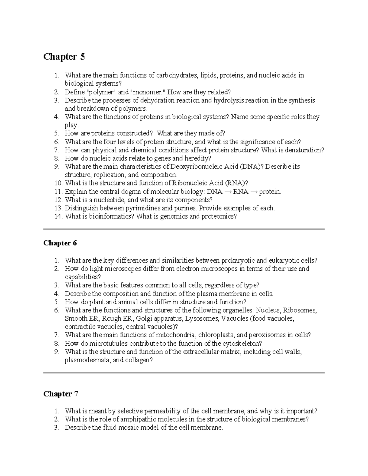 Biological Molecules and Cellular Processes: Chapter Overview for Bio ...