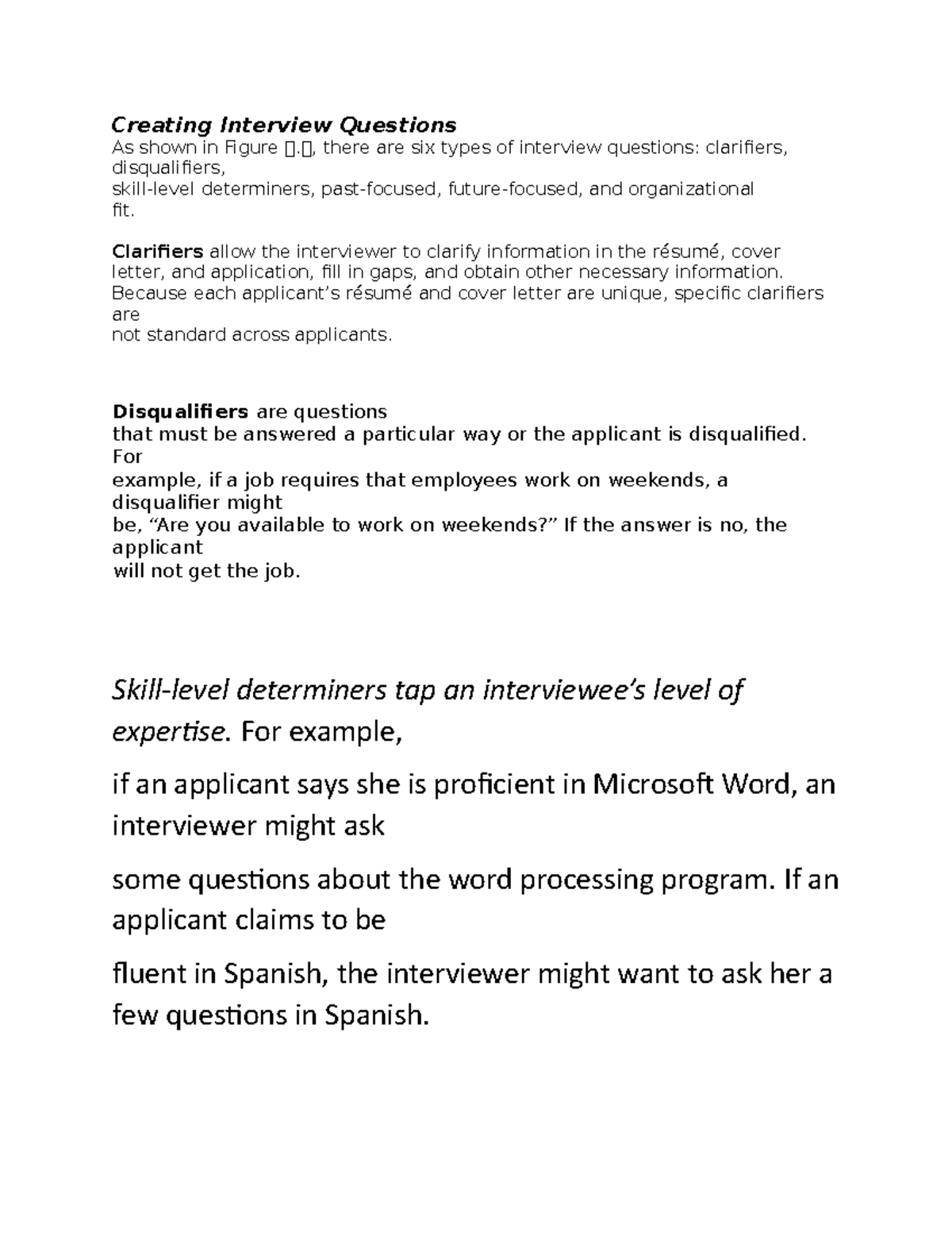 Typesof Interviewquestion - Creating Interview Questions As shown in ...