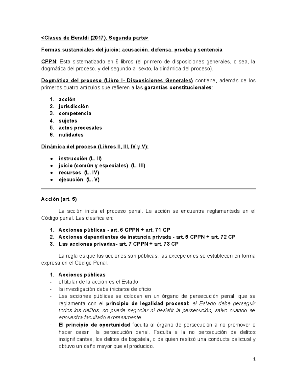 Notas de Clase sobre Régimen Procesal Penal - CPPN - Studocu