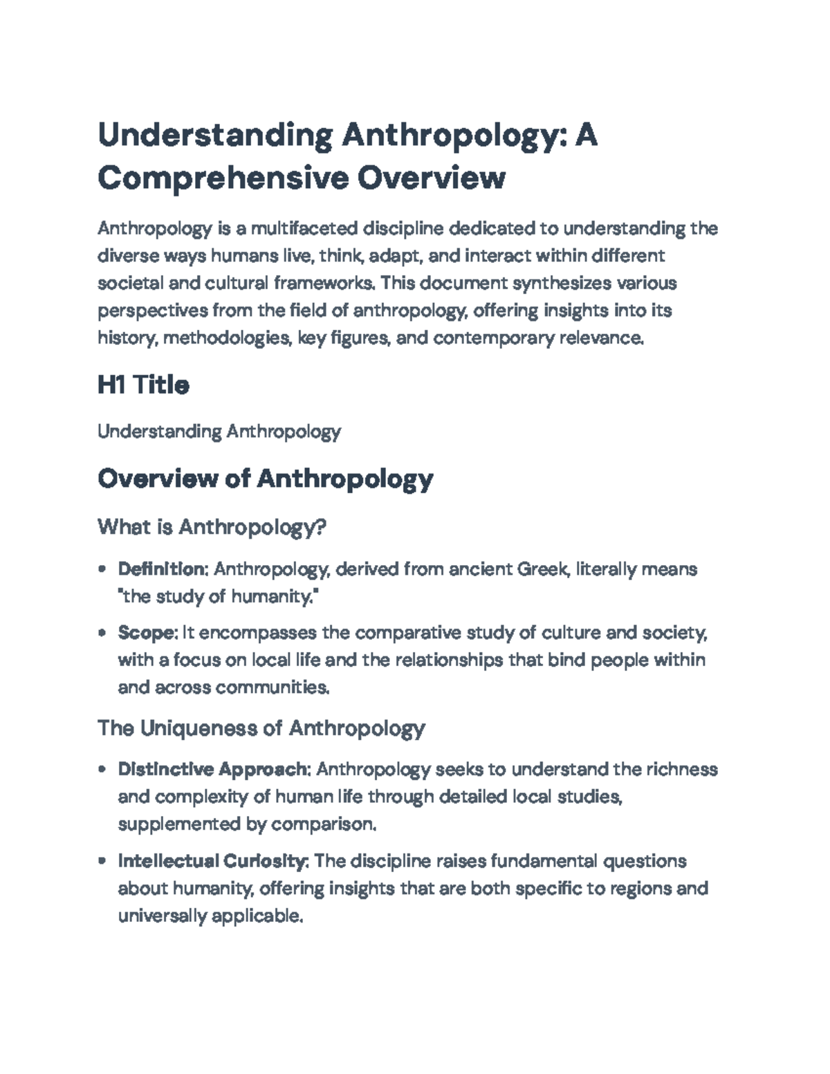 Understanding Anthropology: Comprehensive Overview of Human Societies ...