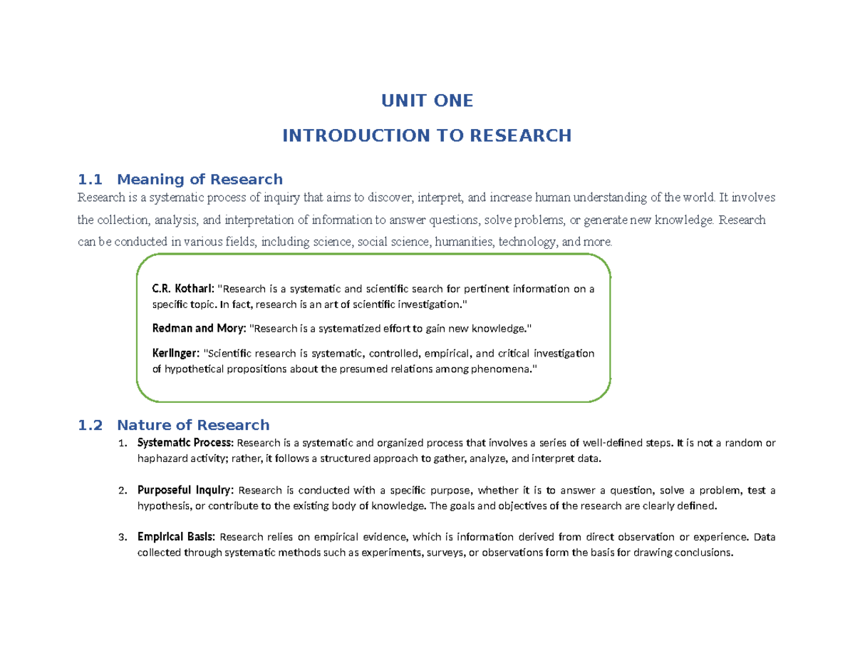Case Study on Research Methodologies and Applications (Course Code ...
