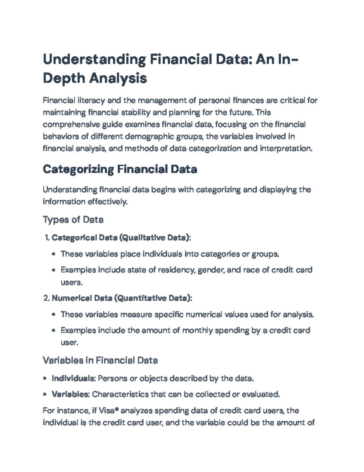 Analyzing Financial Data: Insights into Key Trends and Behaviors - Studocu