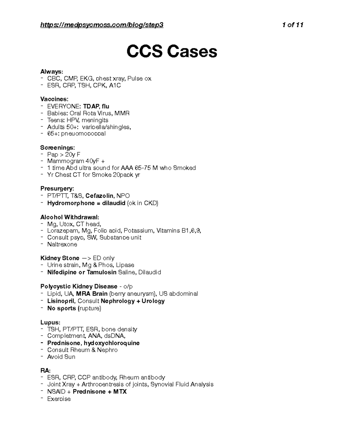 CCS Cases: Diagnosis & Treatment Overview for CBC, EKG, Vaccines, and ...