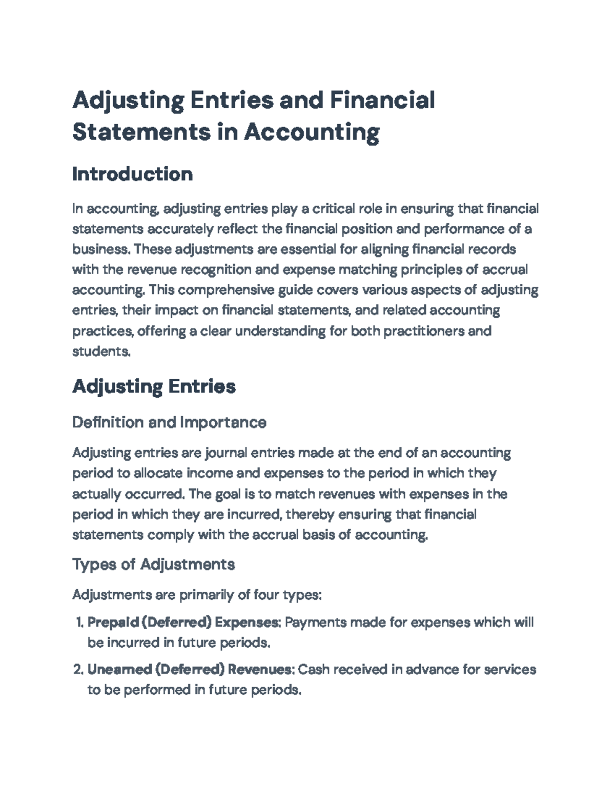 Adjusting Entries & Financial Statements in Accounting: A Guide ...