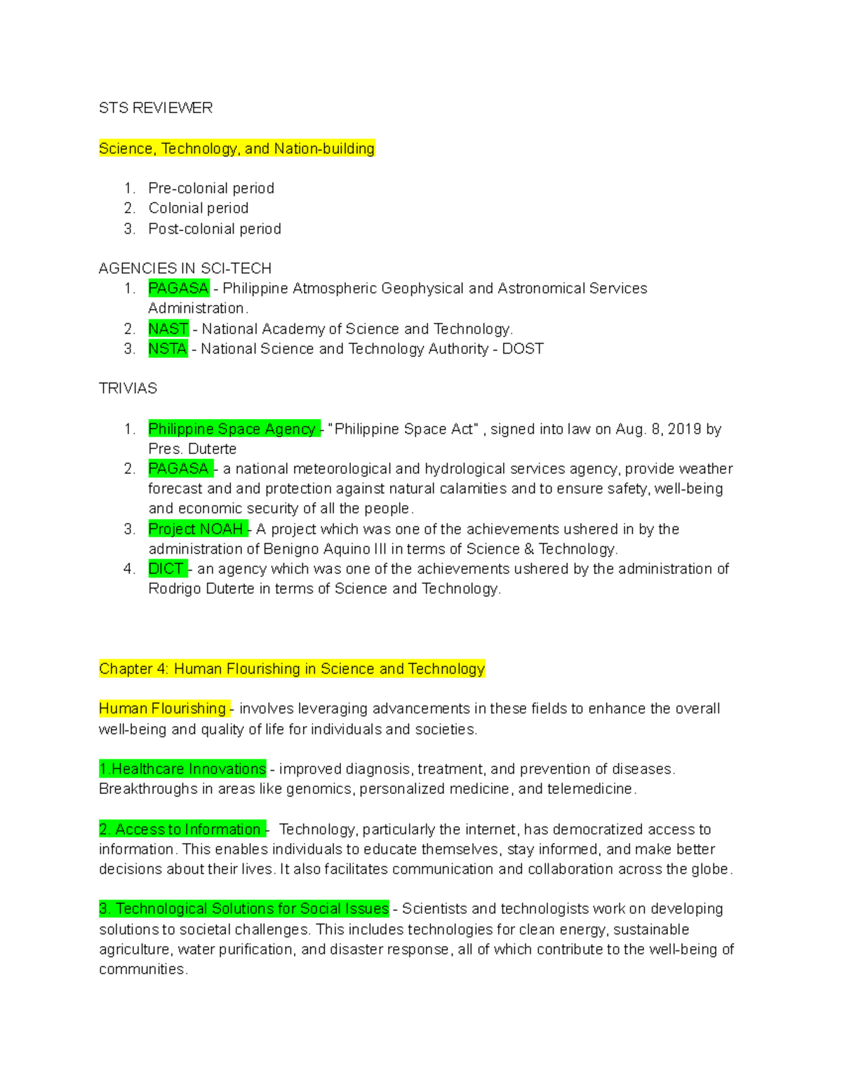 STS 101: Comprehensive Reviewer on Science, Technology, and Human ...
