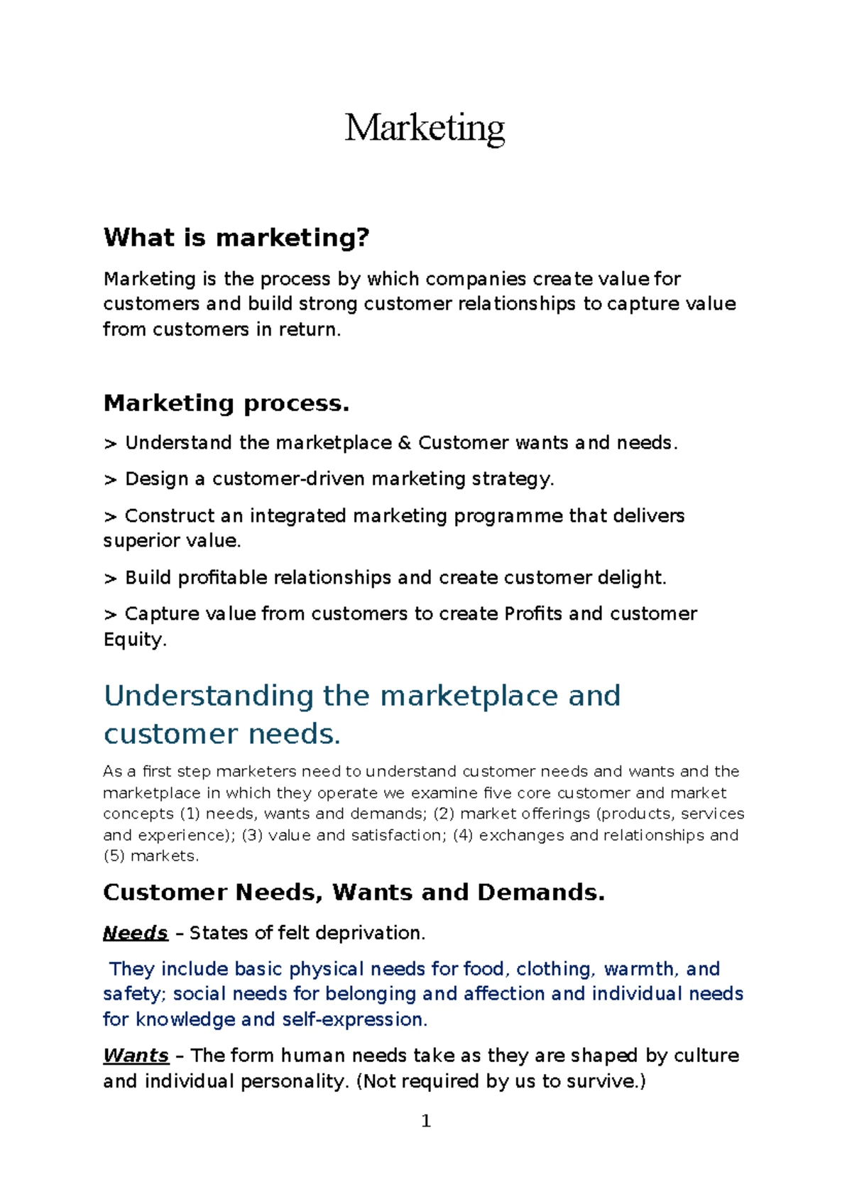 Chapter 1: Creating and Capturing Customer Value in Marketing - Studocu