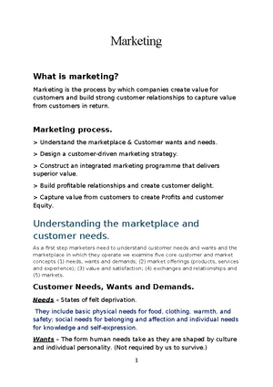 Chapter 1: Creating and Capturing Customer Value in Marketing - Studocu