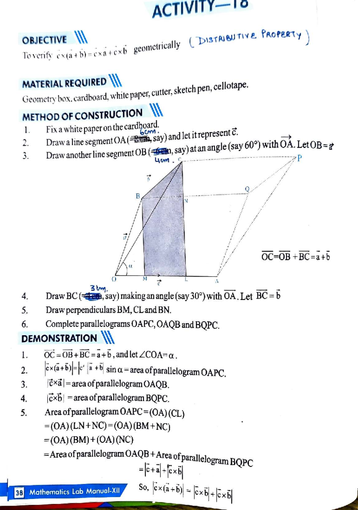 MAT 38 Activity 7: Exploring Distributive Property of Vectors - Studocu