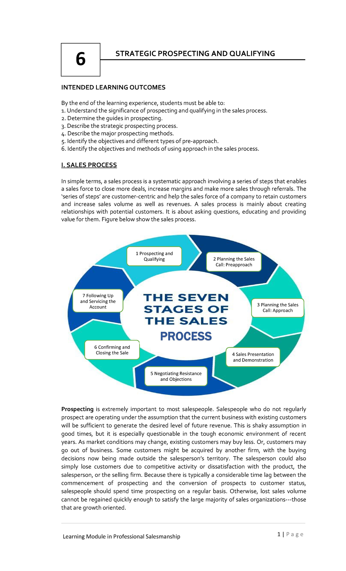 Chapter 06: Strategic Prospecting & Qualifying in Sales Process - Studocu