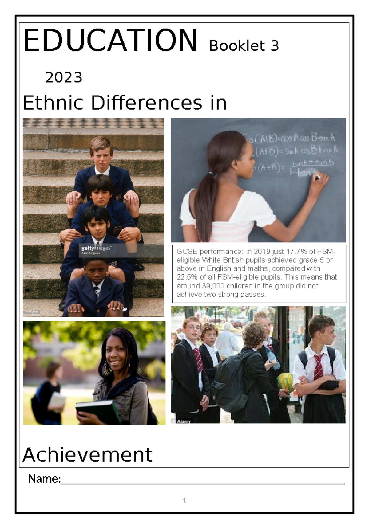 Ethnic Differences in Educational Achievement: Causes and Critiques ...