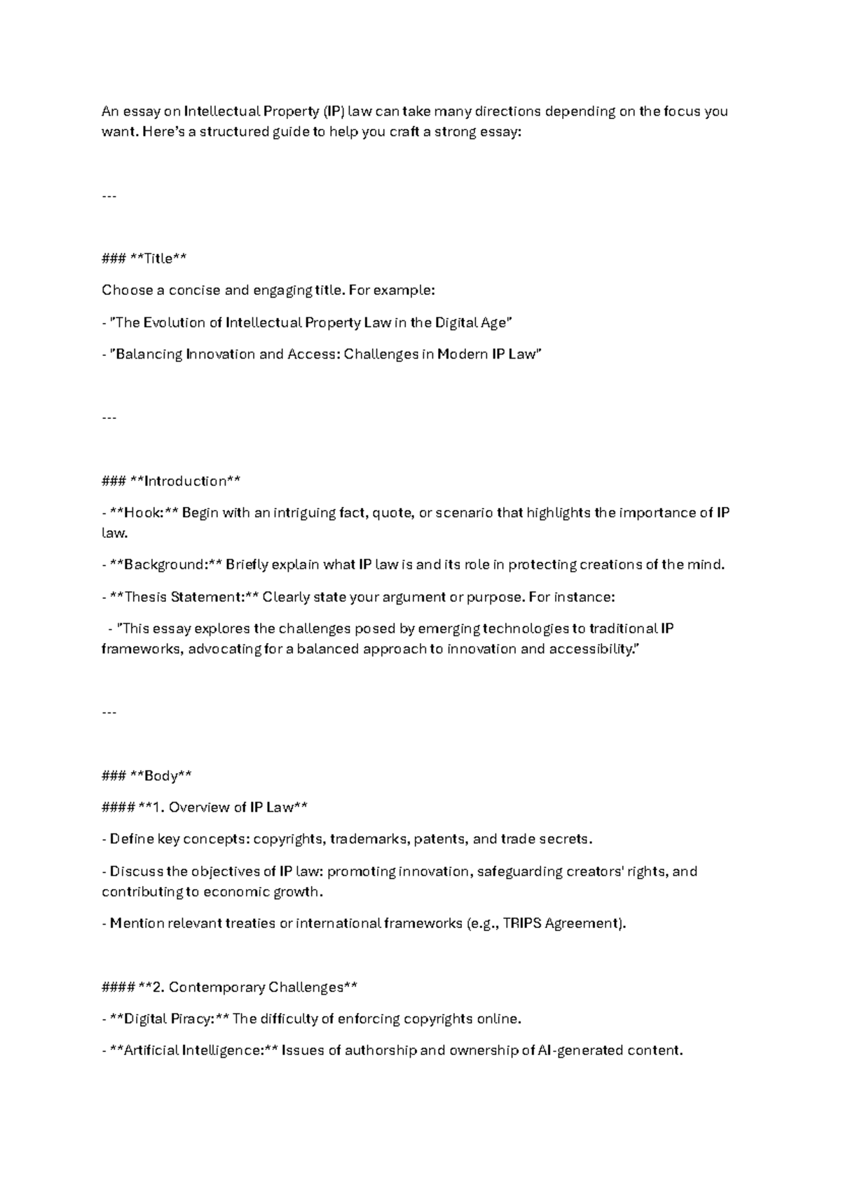 IP Law Essay: Challenges and Innovations in the Digital Era - Studocu