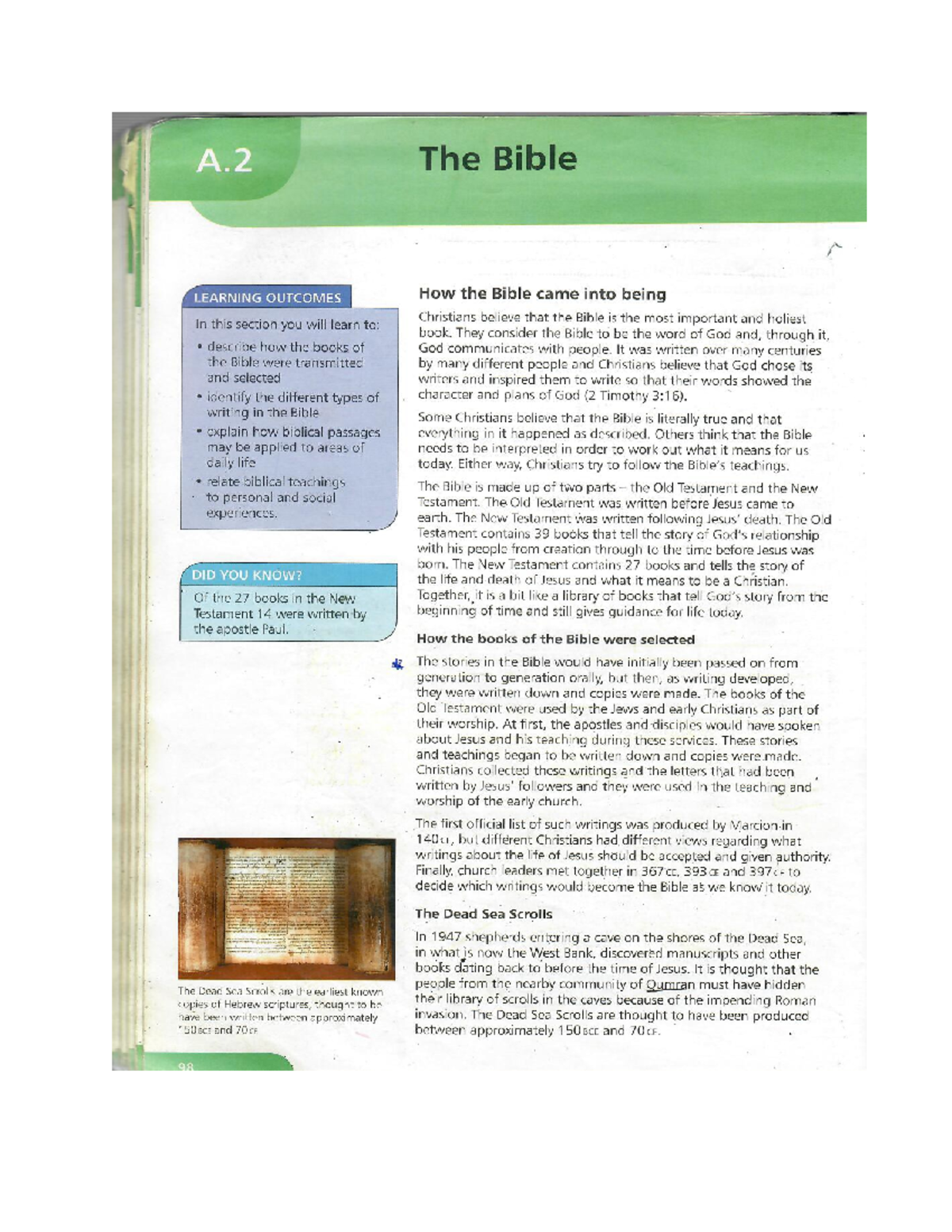 Understanding the Bible: Key Concepts and Teachings (Course Code ...
