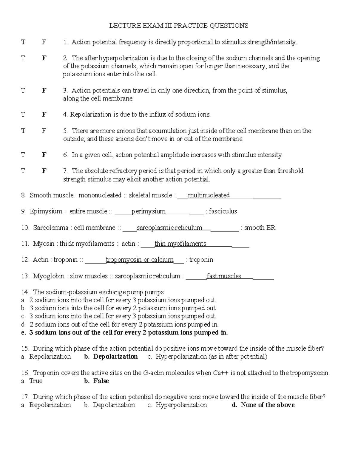 B-227 Lecture Exam III Practice Questions & Answers - FA21 Guide - Studocu