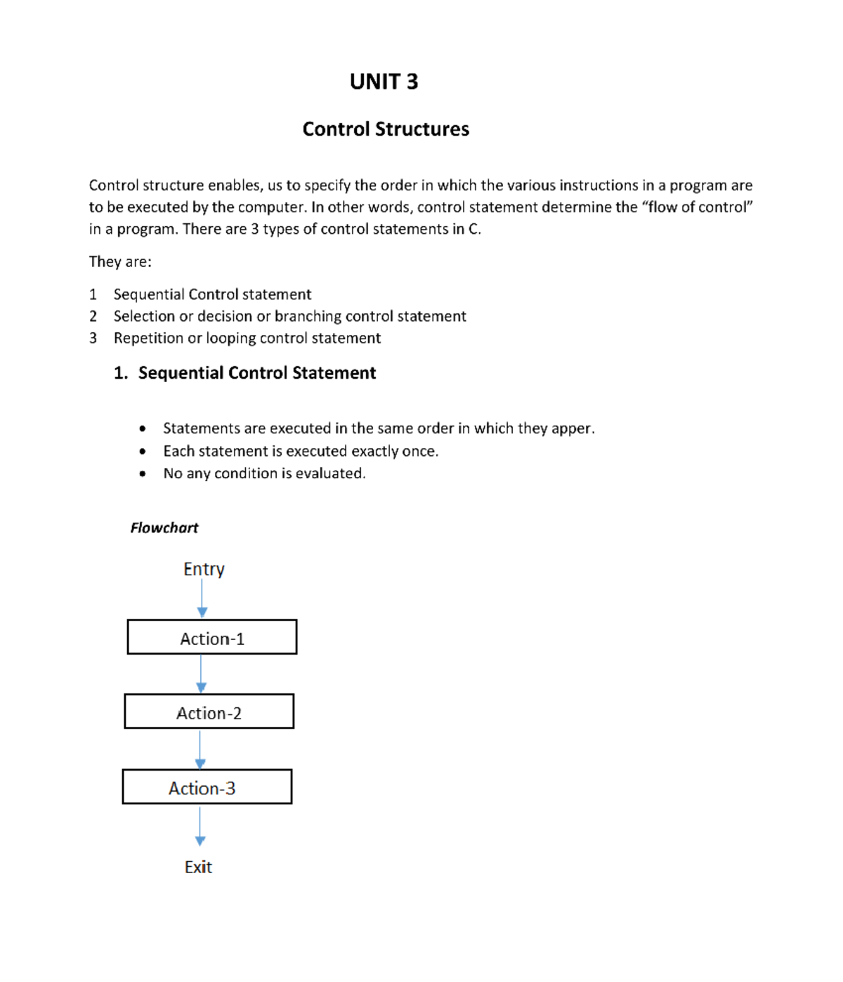Chapter 3: Control Structures in C (CS101) - Key Concepts and Examples ...