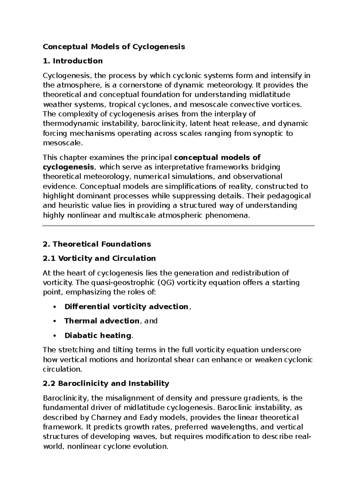 Conceptual Models of Cyclogenesis: A Comprehensive Overview - Studeersnel