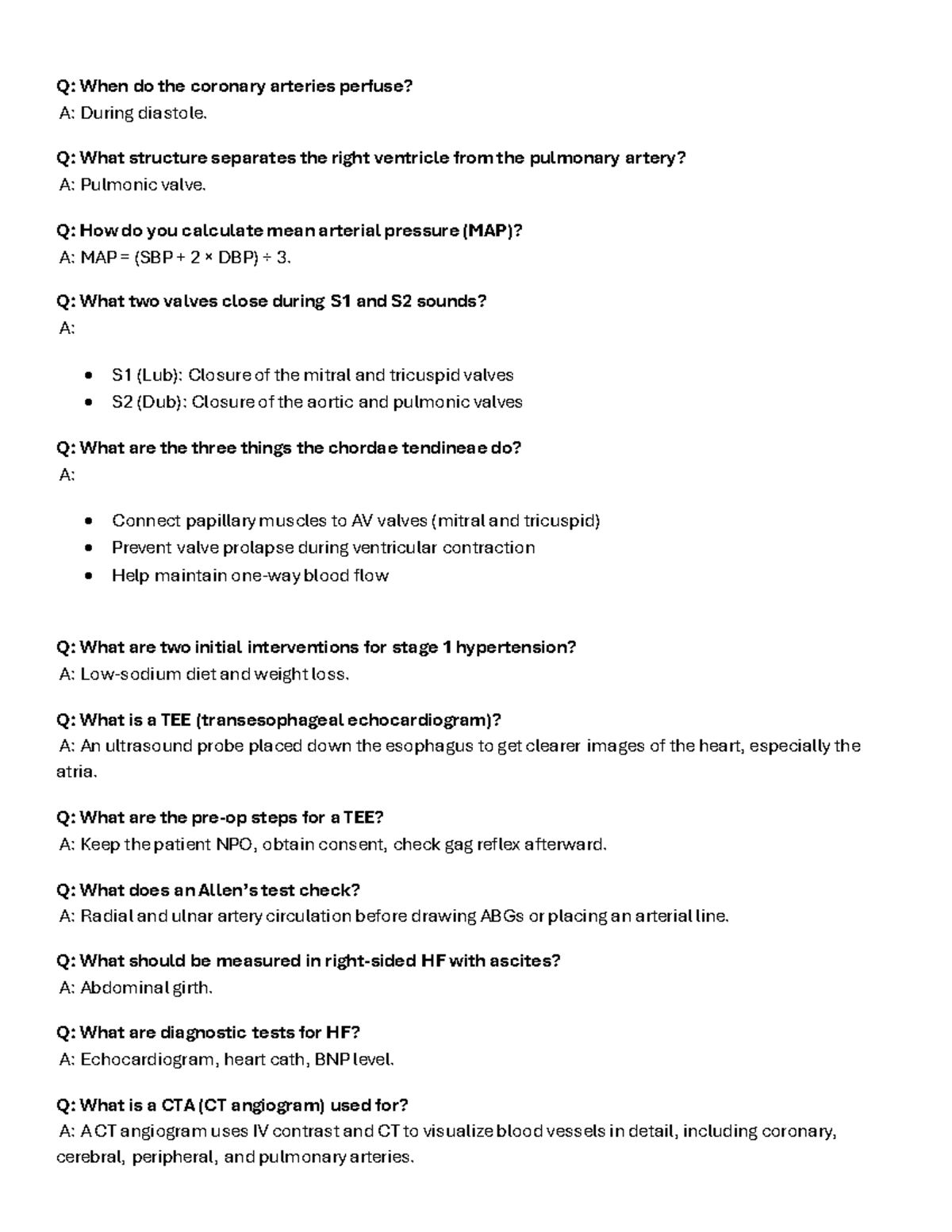 AH2 Exam 2 Study Guide: Key Concepts in Cardiac Care - Studocu