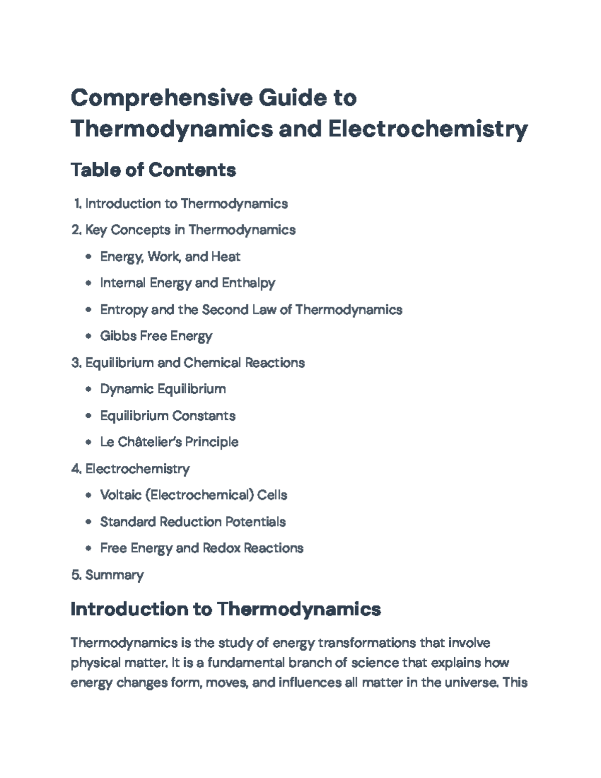Thermodynamics and Electrochemistry: A Comprehensive Guide ...