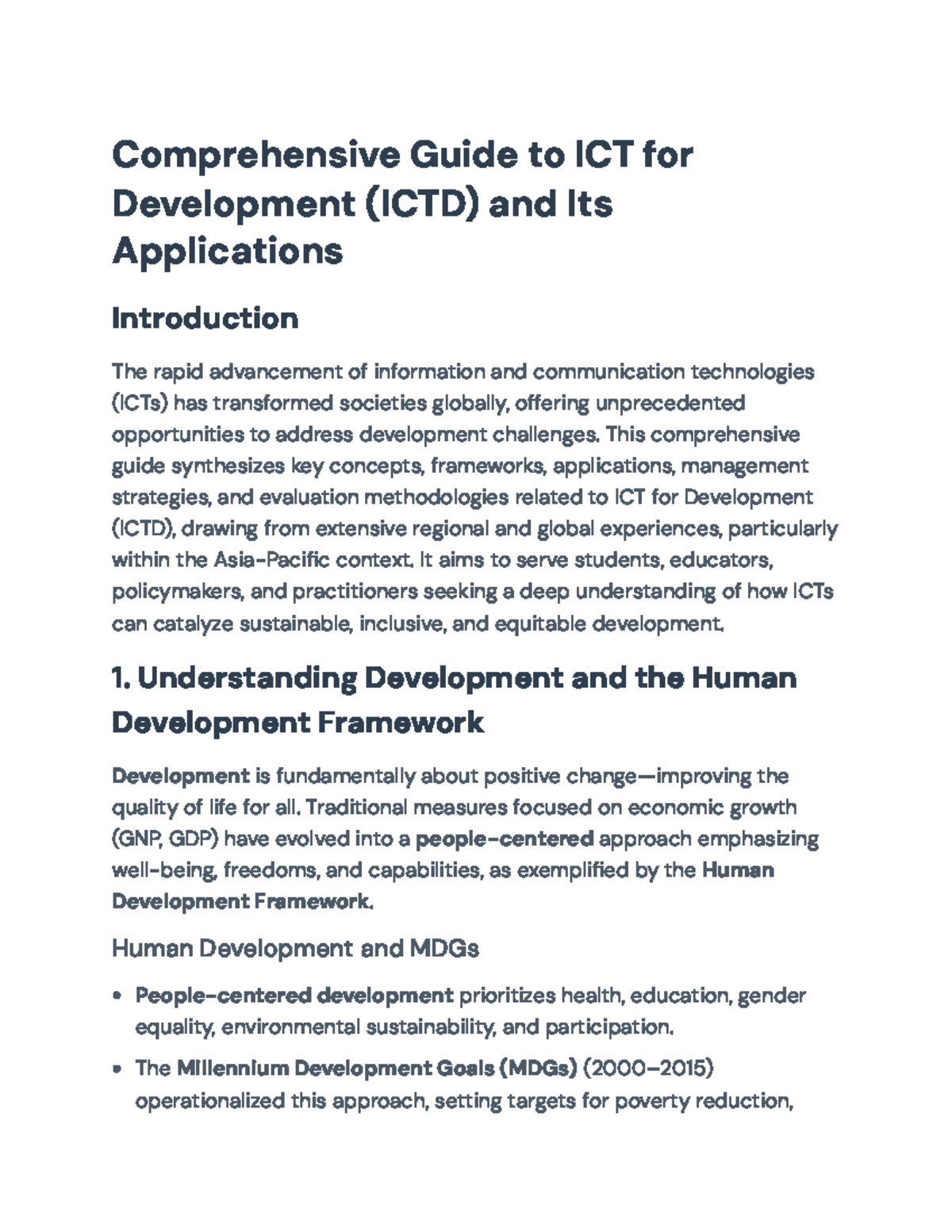 Comprehensive Guide to ICT for Development (ICTD): Principles ...