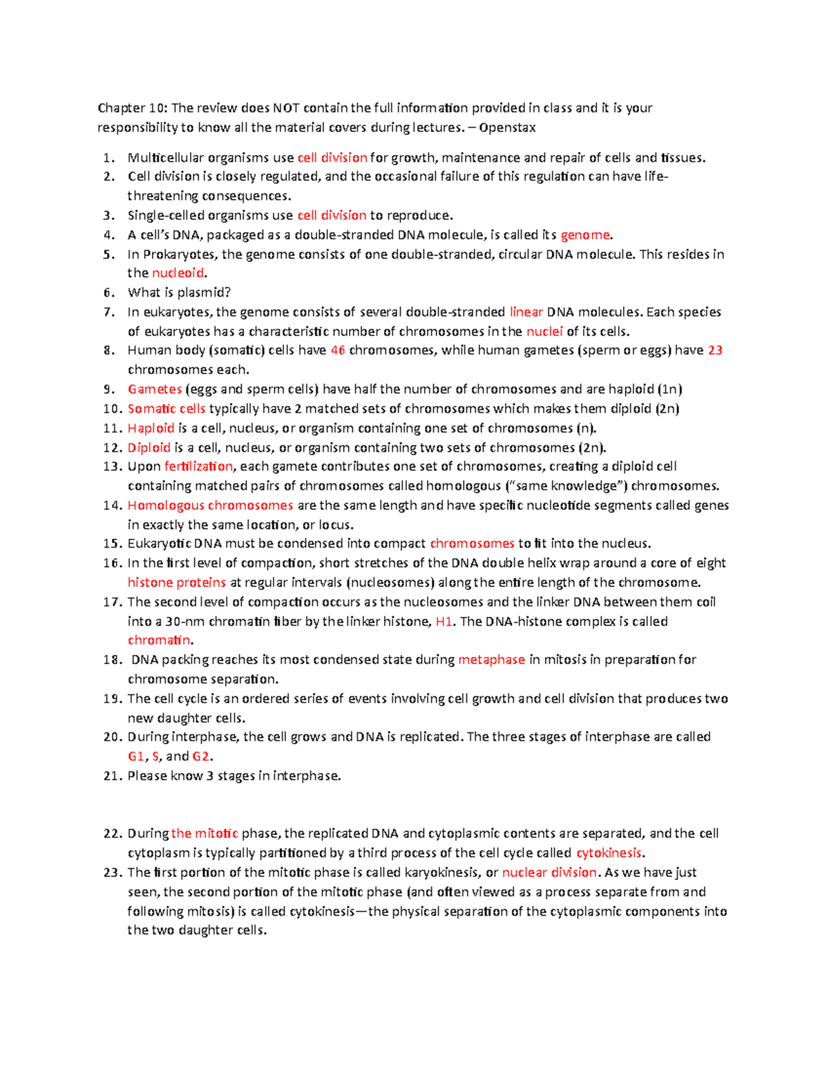 Key+Chapter+10 - Dr. Kim’s class - Chapter 10: The review does NOT ...