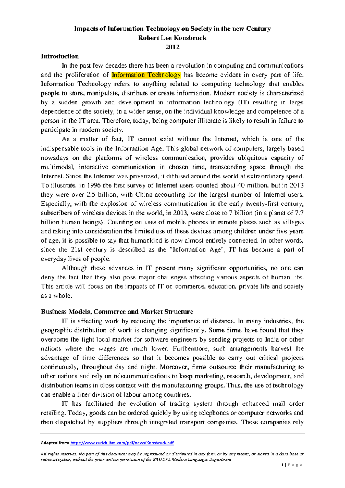 calculus_MAT1051 - Impacts of Information Technology on Society in the ...