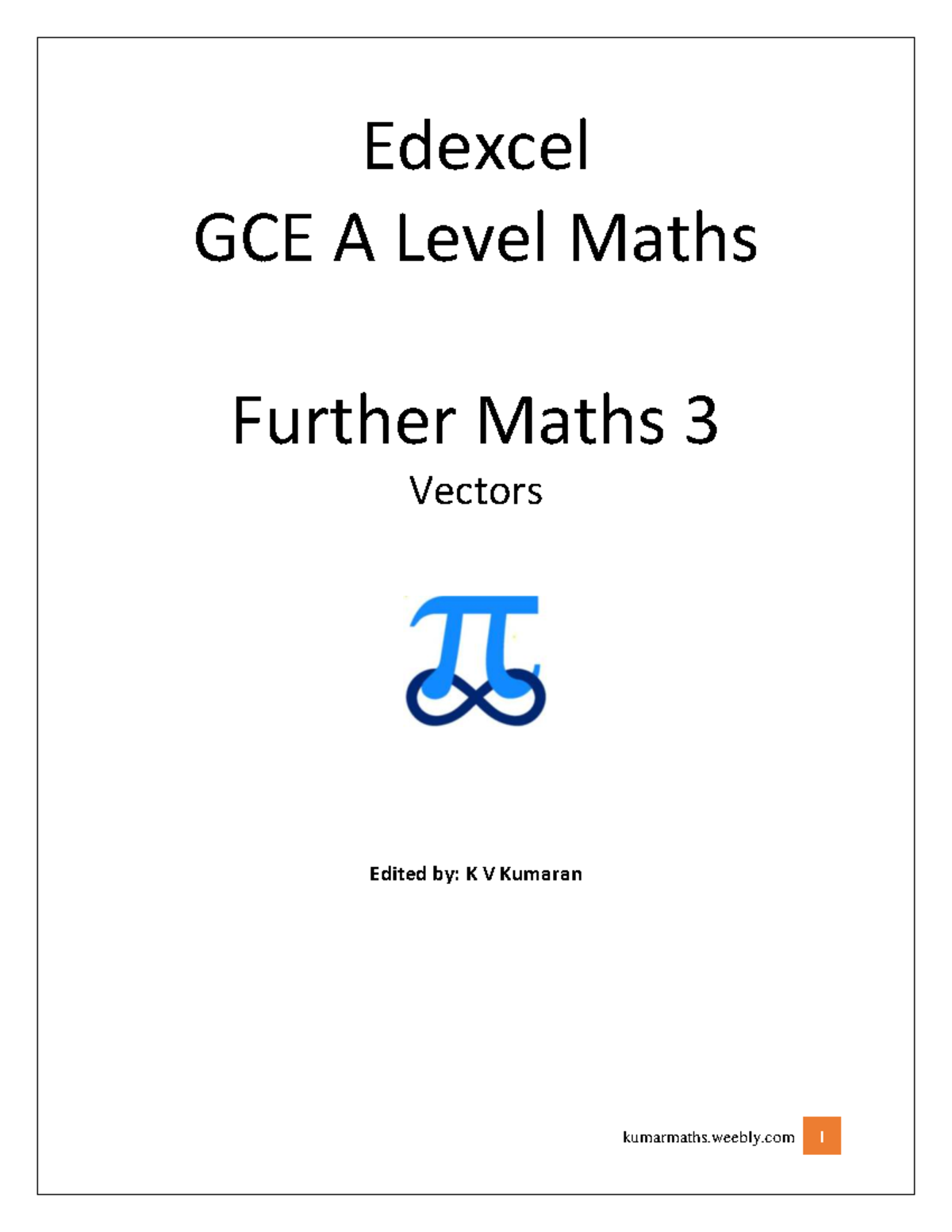 Edexcel GCE A Level Maths Fp3 Vectors Study Notes and Solutions - Studocu