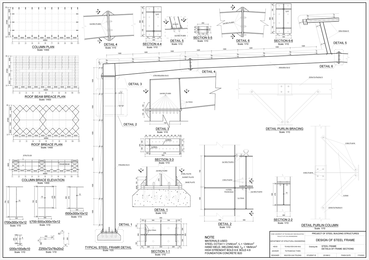 Steel Frame Details of Frame Sections - BVTT THEP - Studocu