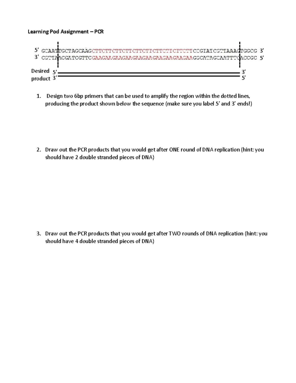 Learning Pod 9b - PCR - Pod assignments! - Learning Pod Assignment ...