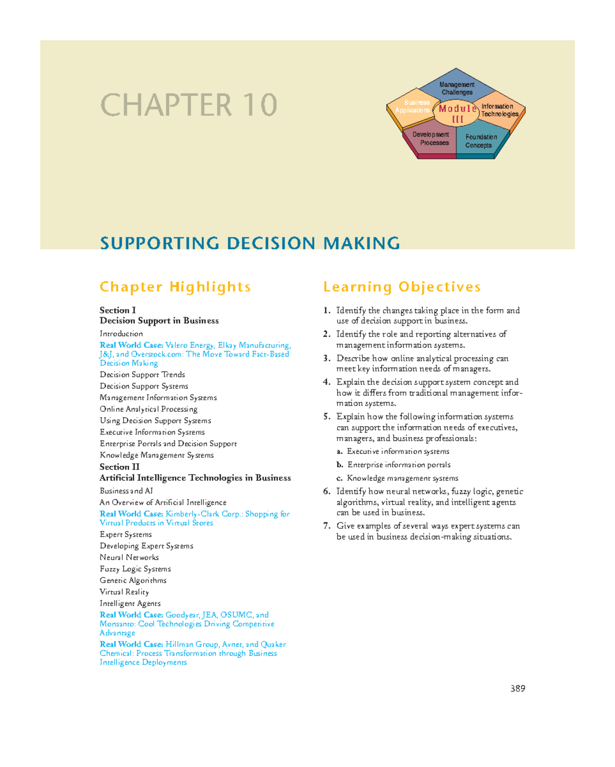 Chapter 10: Supporting Decision Making in Business - Key Insights and ...
