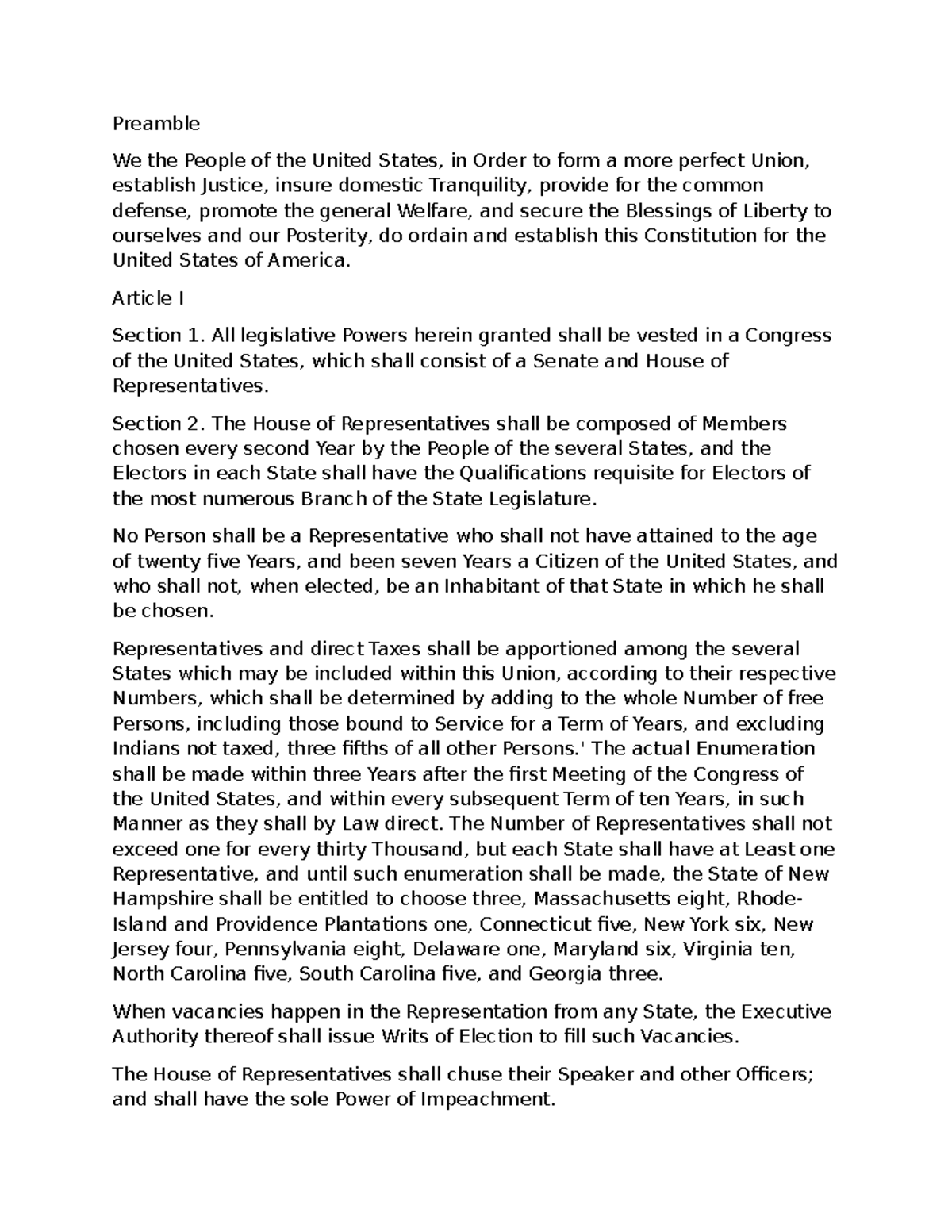 Constitution of the United States: Full Text & Amendments Overview ...
