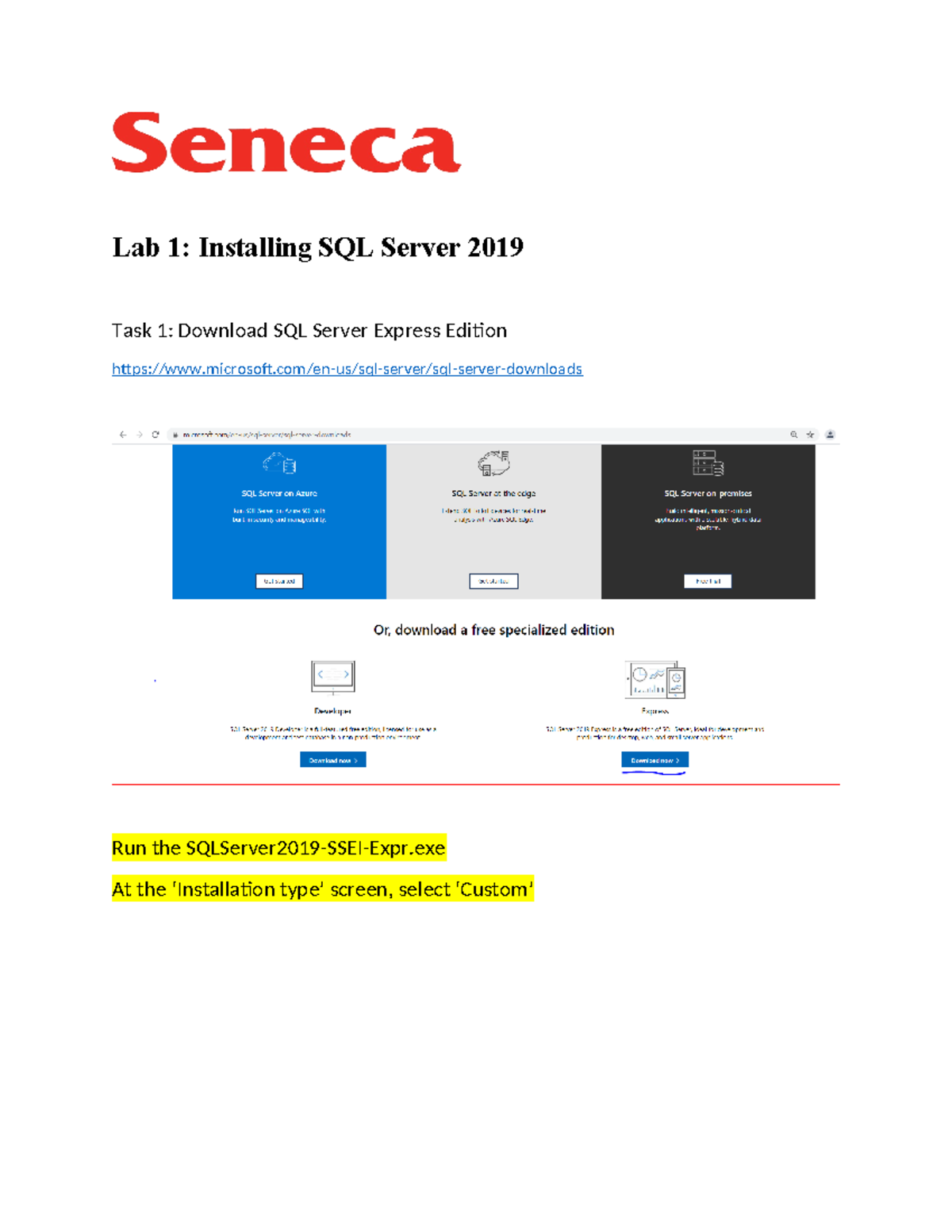 Lab 1: SQL Server 2019 Installation & Queries Instructions - Studocu