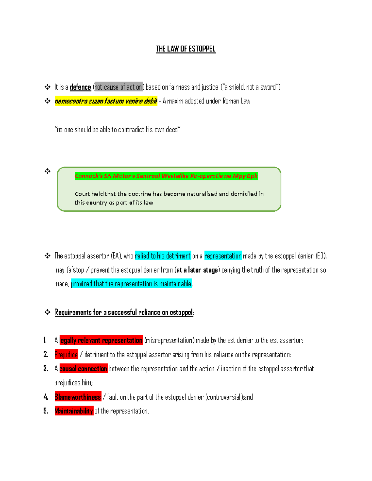 Estoppel Notes - Law 101: Understanding the Doctrine and Its ...