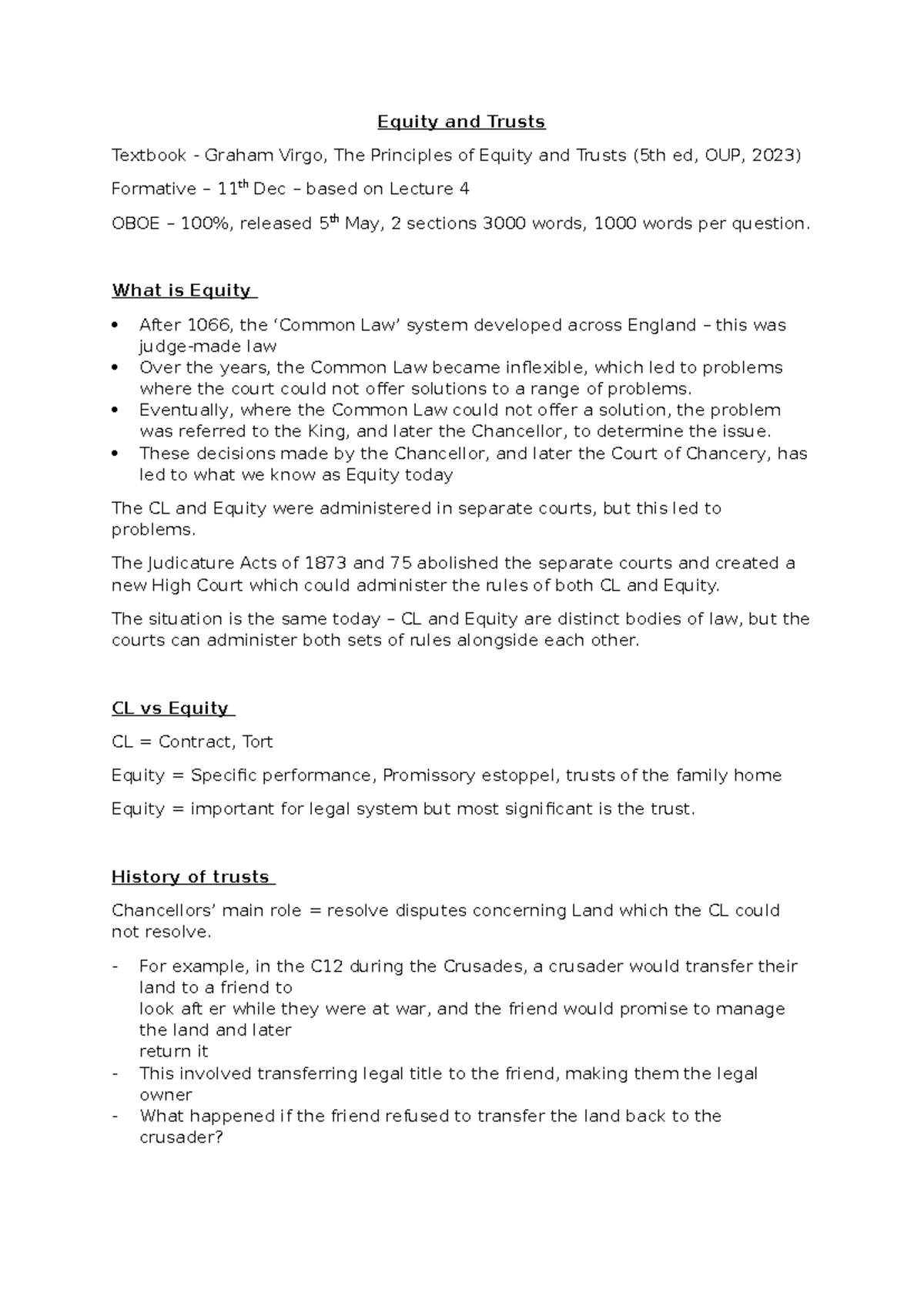 L1 Express trusts: Understanding the principles of equity and trusts ...