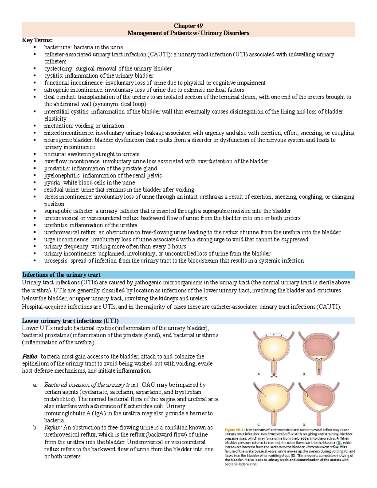 Chapter 49: Management of Patients with Urinary Disorders - Studocu