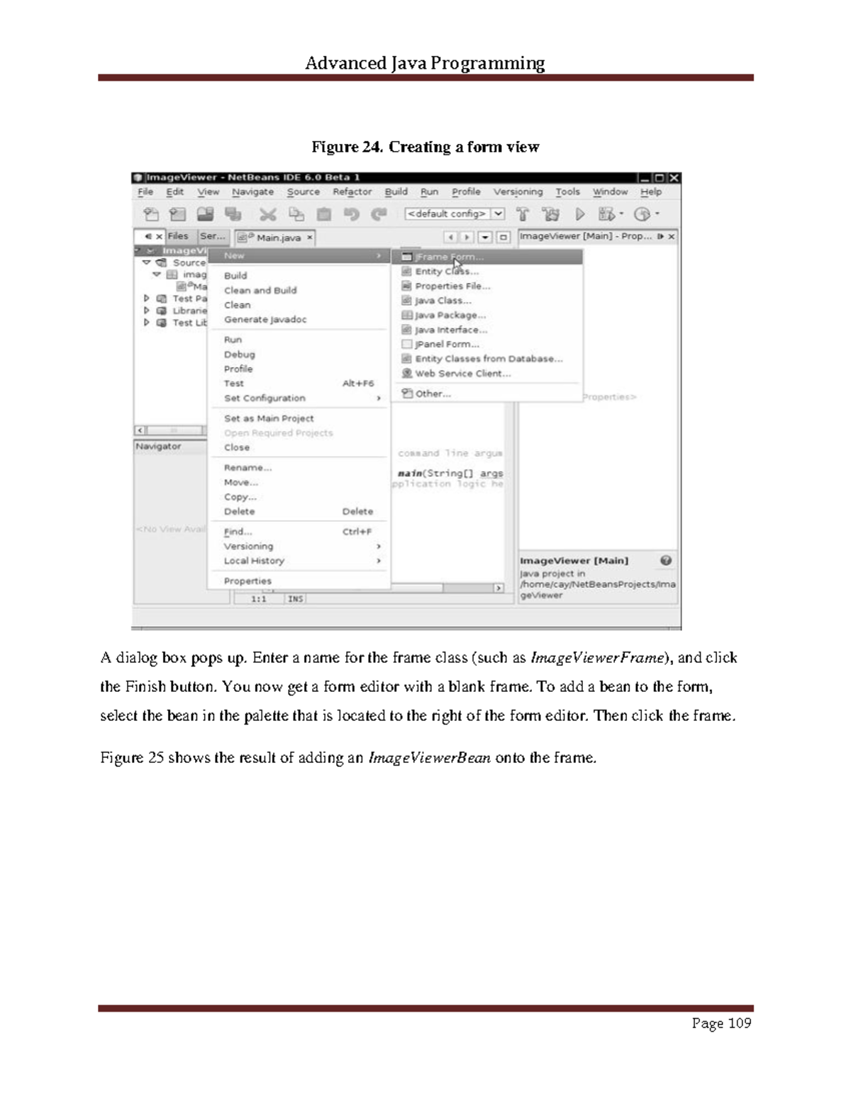 Advanced Java Programming Notes - Figure 24. Creating a form view A ...