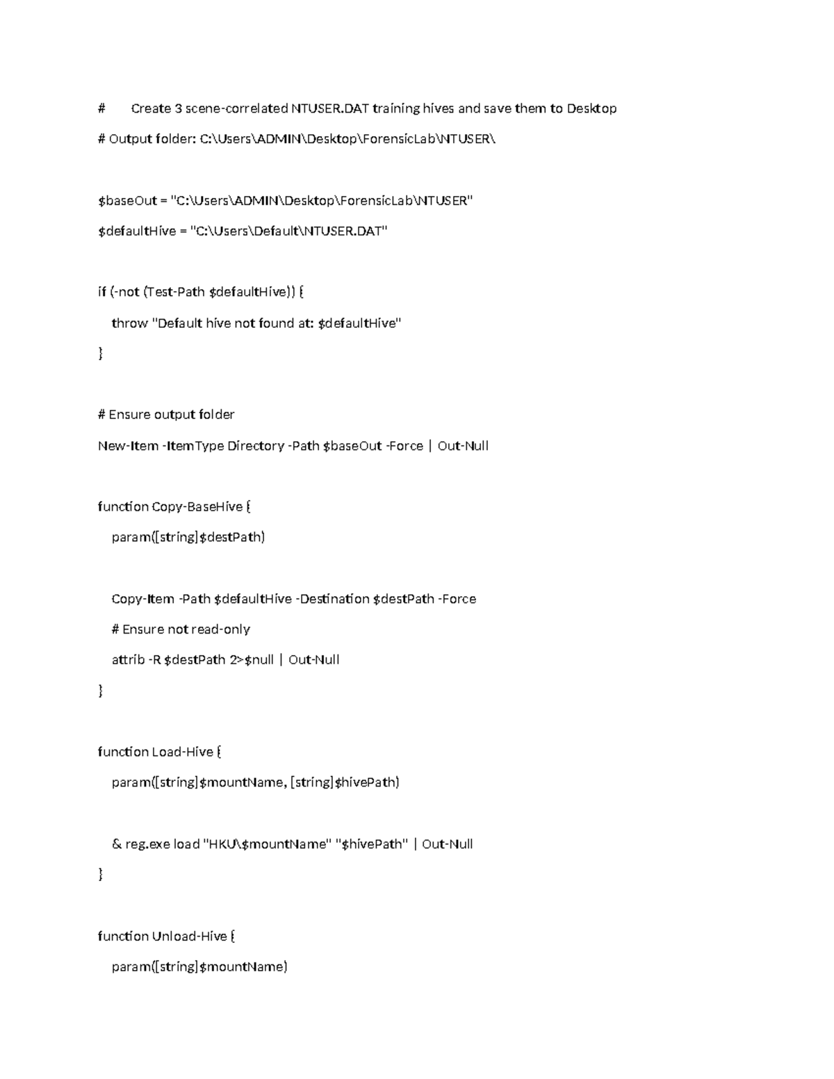 Create 3 NTUSER.DAT Training Hives - CS1 & CS3 Final Output - Studocu