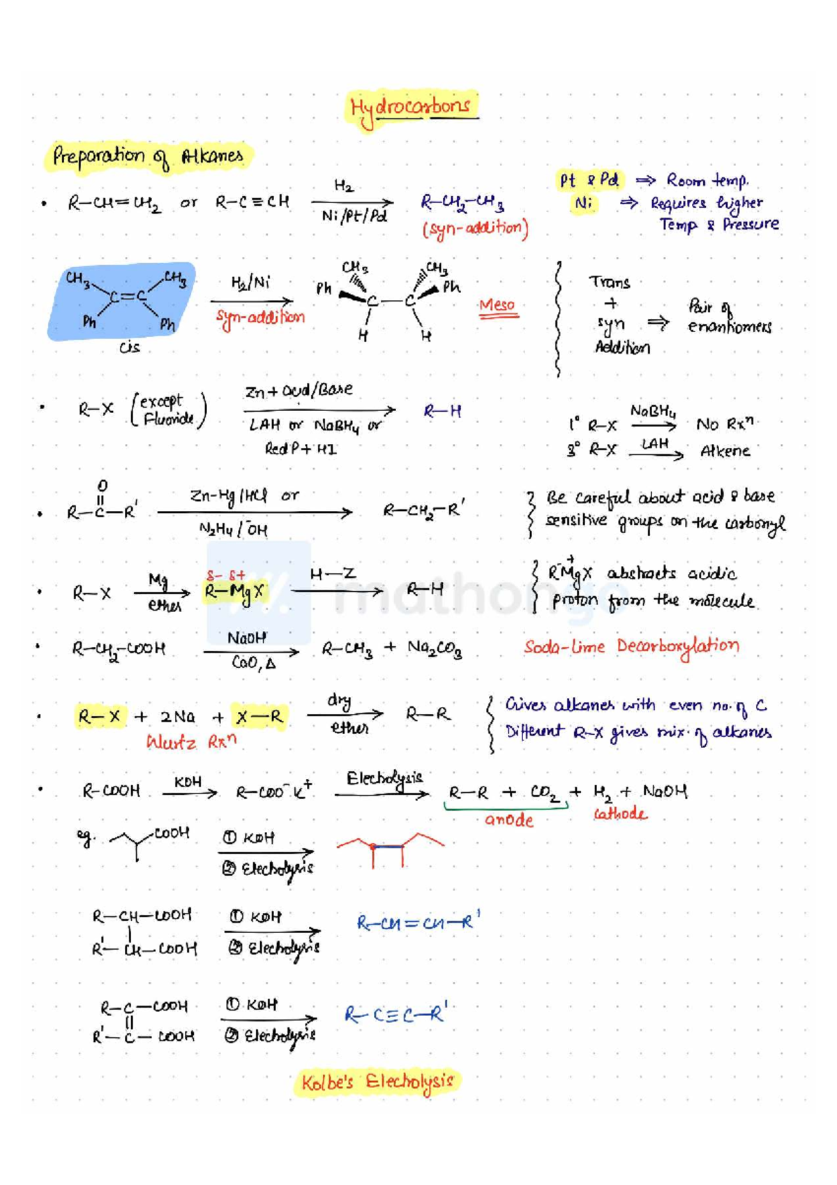 Organic Reactions Overview - Course Code: CHEM 543 - Studocu