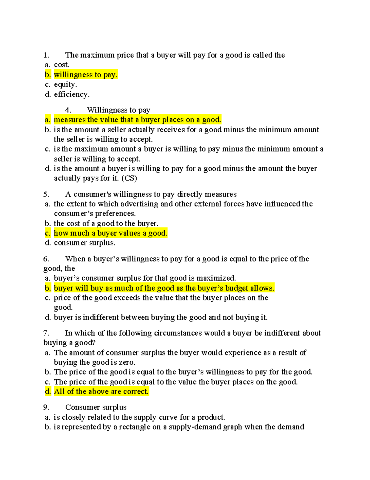Chapter 3 - Consumer Surplus and Willingness to Pay (CS) - Studocu