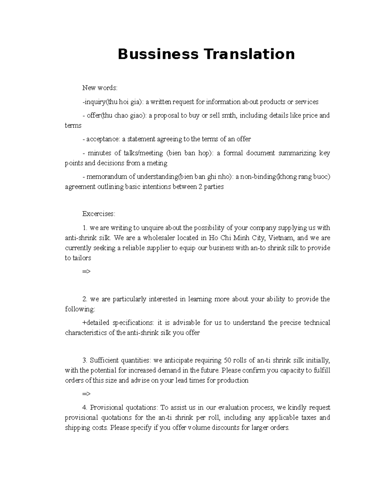 Business Translation: Key Terms and Exercises for Effective ...