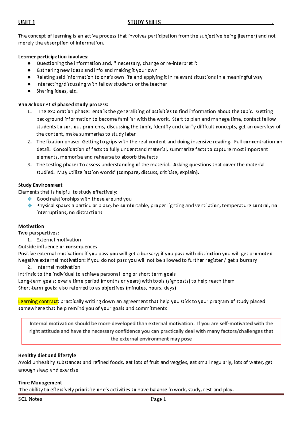 SCL1501 Study Skills & Reading Techniques: Comprehensive Guide - Studocu