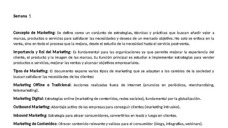Resumen de Marketing y Ventas: Estrategias y Conceptos Clave - Studocu