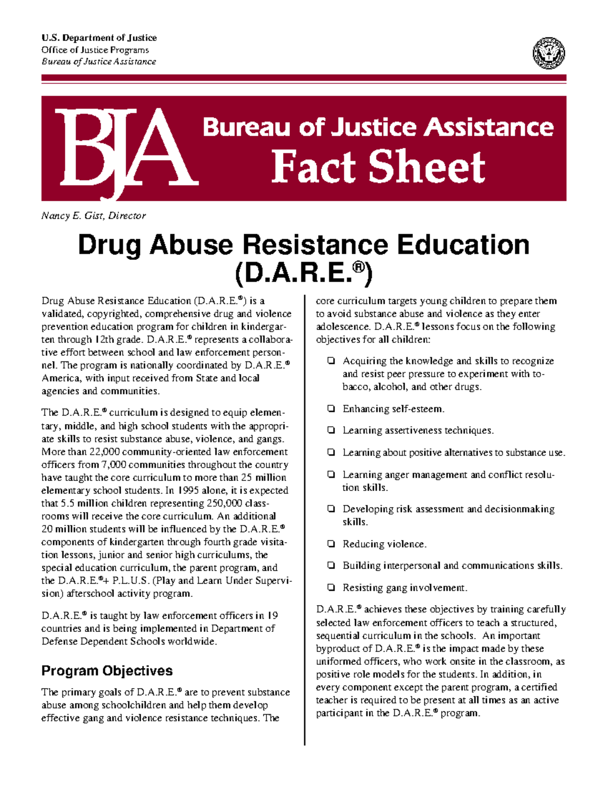 D.A.R.E Program Overview: A Comprehensive Anti-Drug Curriculum - Studocu