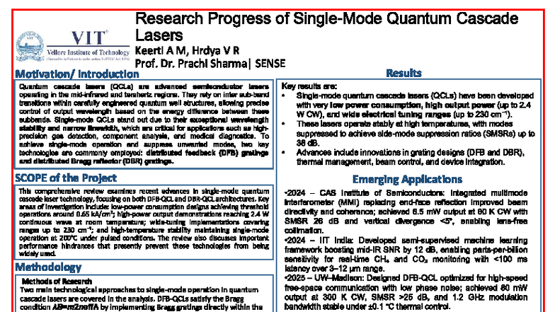 VYIT Quantum Cascade Lasers: Research Progress & Innovations - Studocu