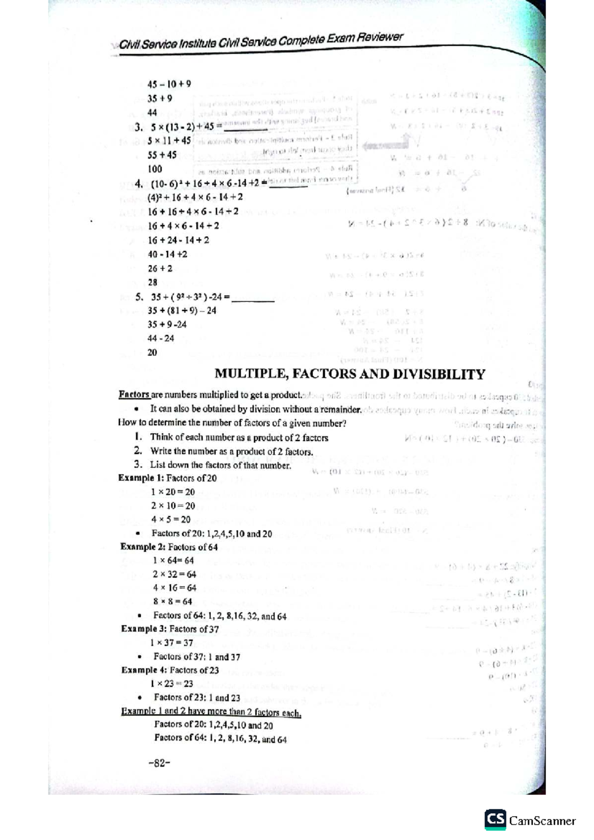 CS Civil Service Complete Exam Reviewer: Factors, Multiples, and ...
