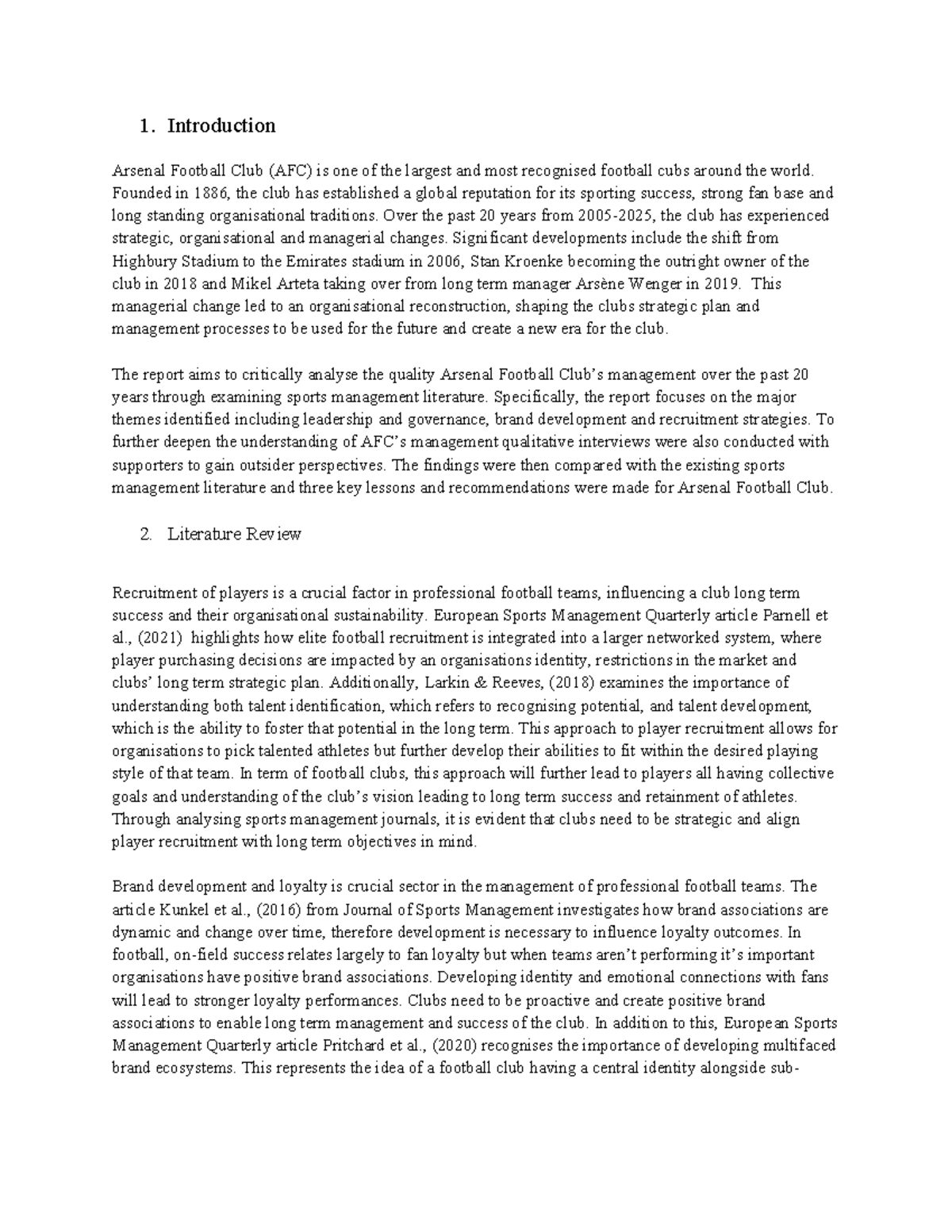 MPS Project 2 Essay: Analyzing Arsenal FC's Management Over 20 Years ...